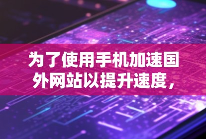 为了使用手机加速国外网站以提升速度,可以按照以下步骤操作 为了使用手机加速国外网站以提升速度,可以按照以下步骤操作