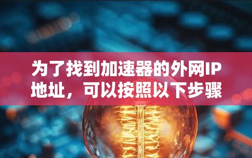 为了找到加速器的外网IP地址，可以按照以下步骤进行
