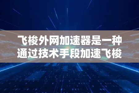 飞梭外网加速器是一种通过技术手段加速飞梭加载速度的工具，主要用于提升游戏运行效率。以下是对飞梭外网加速器的详细解析