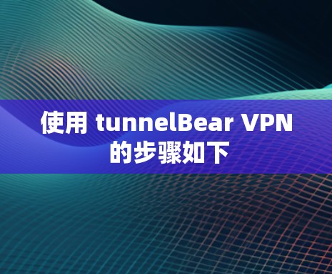 使用 tunnelBear VPN 的步骤如下 使用 tunnelBear VPN 的步骤如下